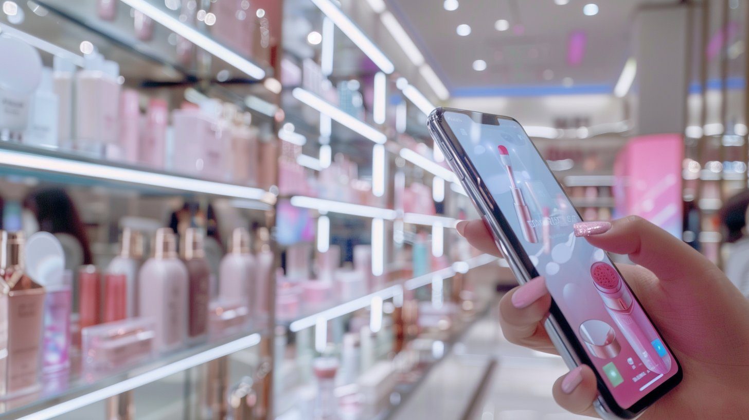 AR cosmetics experience in store